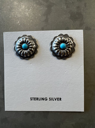 Flower Navajo turquoise earrings