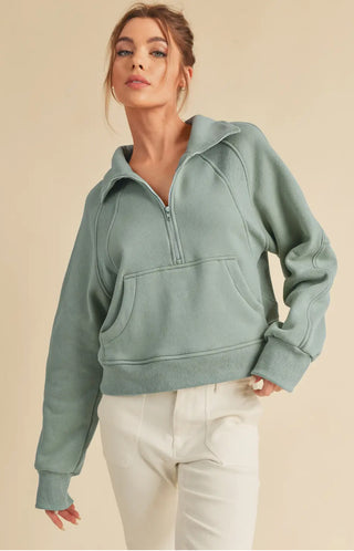 Dove Funnel Neck Half Zip