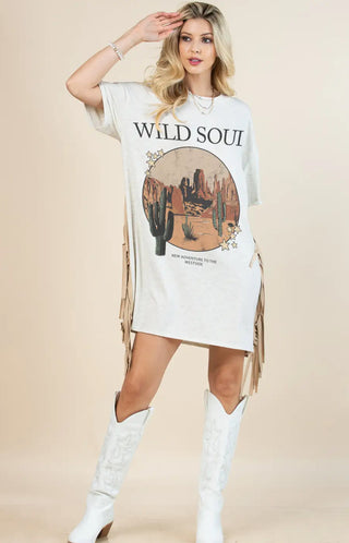 Gaia Western Wild Soul Print T Shirt Dress