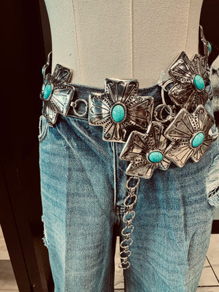 Cross concho belt