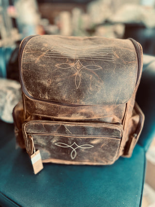 Leather backpack