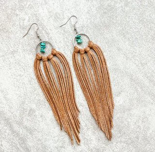 Bozeman Fringe Earrings w/ Turquoise Beads