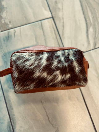 Cowhide make up bag