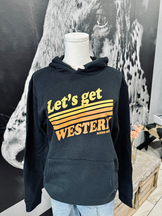 Black Get Western Graphic Hoodie