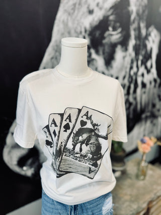 Ace Of Cowboys Graphic Tee White