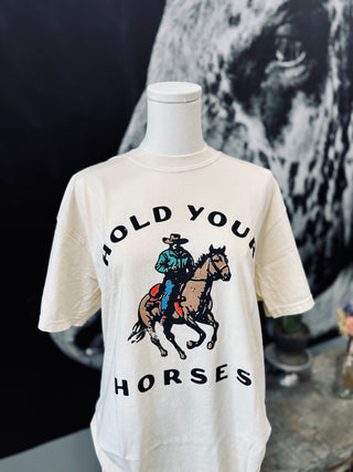 Hold Your Horses Graphic Tee Cream