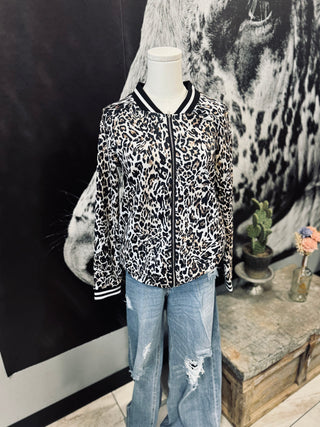 Leopard Printed Bomber Jacket