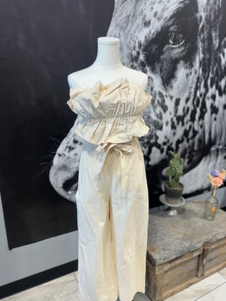 Linen Strapless Jumpsuit