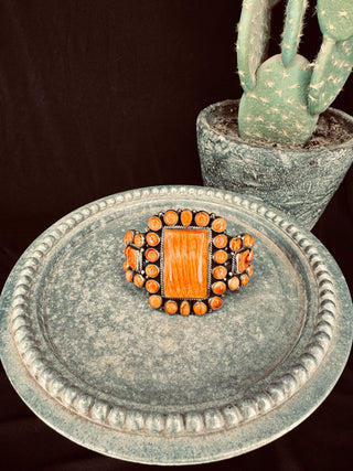 Large Orange Spiny Cuff