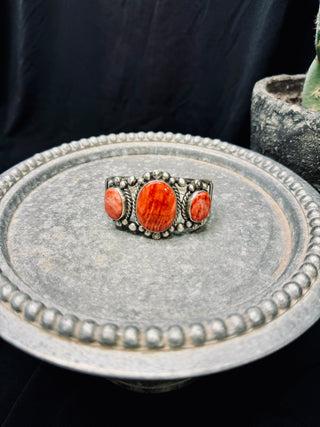 3 Stone Red Spiny Cuff