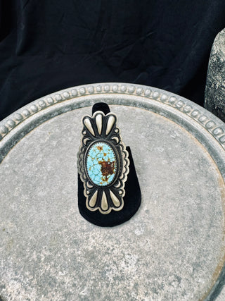 Adjustable Large Concho Turquoise Ring