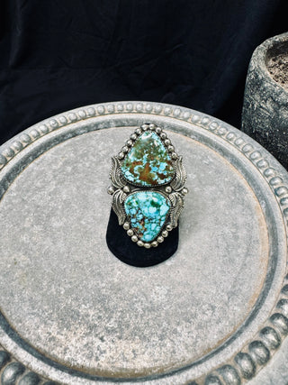 Large Adjustable 2 Stone Ring